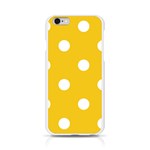 Polka Dots - White on Deep Lemon Yellow Apple iPhone 6/6S Silicone Case (Transparent)