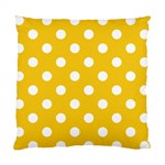 Polka Dots - White on Deep Lemon Yellow Standard Cushion Case (One Side)