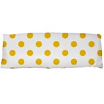 Polka Dots - Deep Lemon Yellow on White Body Pillow Case (Dakimakura) (One Side)