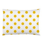 Polka Dots - Deep Lemon Yellow on White Pillow Case (One Side)