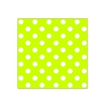 Polka Dots - White on Fluorescent Yellow Satin Bandana Scarf