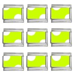 Polka Dots - White on Fluorescent Yellow 9mm Italian Charm (9 pack)