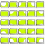 Polka Dots - White on Fluorescent Yellow 9mm Italian Charm (25 pack)