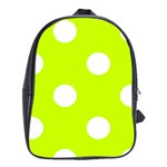 Polka Dots - White on Fluorescent Yellow School Bag (XL)