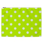 Polka Dots - White on Fluorescent Yellow Cosmetic Bag (XXL)