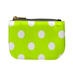 Polka Dots - White on Fluorescent Yellow Mini Coin Purse