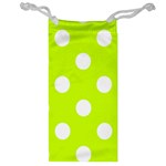 Polka Dots - White on Fluorescent Yellow Jewelry Bag