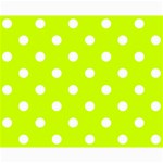 Polka Dots - White on Fluorescent Yellow Collage 8  x 10 