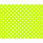 Polka Dots - White on Fluorescent Yellow Collage 11  x 14 