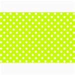 Polka Dots - White on Fluorescent Yellow Collage 12  x 18 