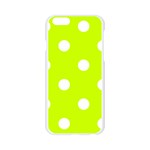 Polka Dots - White on Fluorescent Yellow Apple iPhone 6/6S Silicone Case (Transparent)