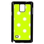 Polka Dots - White on Fluorescent Yellow Samsung Galaxy Note 4 Case (Black)