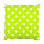 Polka Dots - White on Fluorescent Yellow Standard Cushion Case (Two Sides)