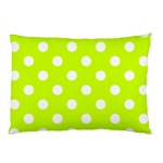 Polka Dots - White on Fluorescent Yellow Pillow Case (Two Sides)