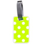 Polka Dots - White on Fluorescent Yellow Luggage Tag (One Side)