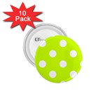 Polka Dots - White on Fluorescent Yellow 1.75  Button (10 pack)