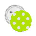 Polka Dots - White on Fluorescent Yellow 2.25  Button