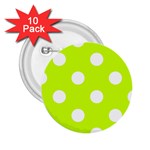 Polka Dots - White on Fluorescent Yellow 2.25  Button (10 pack)