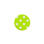 Polka Dots - White on Fluorescent Yellow 1  Mini Magnet