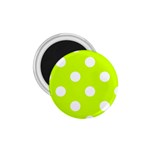 Polka Dots - White on Fluorescent Yellow 1.75  Magnet