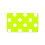 Polka Dots - White on Fluorescent Yellow Magnet (Name Card)