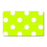 Polka Dots - White on Fluorescent Yellow Magnet (Rectangular)