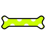 Polka Dots - White on Fluorescent Yellow Magnet (Dog Bone)