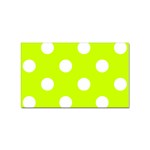 Polka Dots - White on Fluorescent Yellow Sticker (Rectangular)