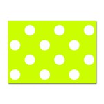 Polka Dots - White on Fluorescent Yellow Sticker A4 (10 pack)