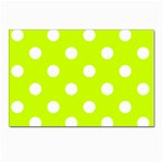 Polka Dots - White on Fluorescent Yellow Postcard 4  x 6 