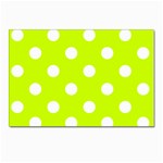 Polka Dots - White on Fluorescent Yellow Postcard 5  x 7 