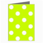 Polka Dots - White on Fluorescent Yellow Greeting Card