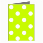 Polka Dots - White on Fluorescent Yellow Greeting Cards (Pkg of 8)