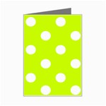 Polka Dots - White on Fluorescent Yellow Mini Greeting Card