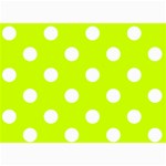 Polka Dots - White on Fluorescent Yellow 5  x 7  Photo Cards