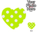 Polka Dots - White on Fluorescent Yellow Multi-purpose Cards (Heart)