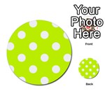 Polka Dots - White on Fluorescent Yellow Multi-purpose Cards (Round)