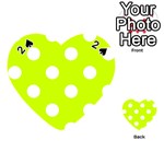 Polka Dots - White on Fluorescent Yellow Playing Cards 54 (Heart)