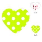 Polka Dots - White on Fluorescent Yellow Playing Cards (Heart)