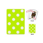 Polka Dots - White on Fluorescent Yellow Playing Cards (Mini)