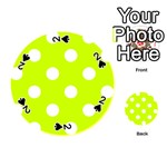 Polka Dots - White on Fluorescent Yellow Playing Cards 54 (Round)