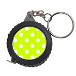 Polka Dots - White on Fluorescent Yellow Measuring Tape