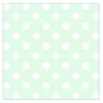 Polka Dots - White on Pale Green Large Satin Scarf (Square)