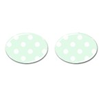 Polka Dots - White on Pale Green Cufflinks (Oval)