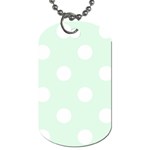 Polka Dots - White on Pale Green Dog Tag (One Side)