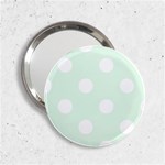 Polka Dots - White on Pale Green 2.25  Handbag Mirror