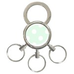 Polka Dots - White on Pale Green 3-Ring Key Chain