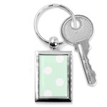 Polka Dots - White on Pale Green Key Chain (Rectangle)