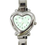 Polka Dots - White on Pale Green Heart Italian Charm Watch