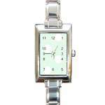 Polka Dots - White on Pale Green Rectangle Italian Charm Watch